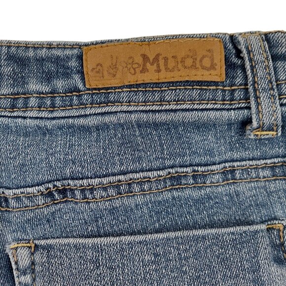 Mudd Jean Shorts Girls 16 Medium Blue Wash Denim Rolled Cuff Pedal Pushers - Picture 6 of 8